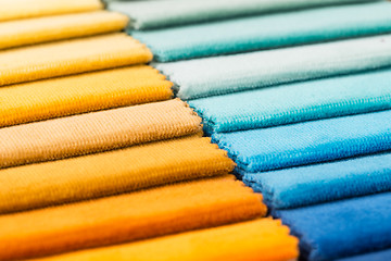 Image showing Multi color fabric texture samples