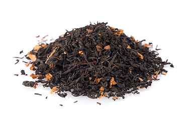 Image showing Black dry tea with petals