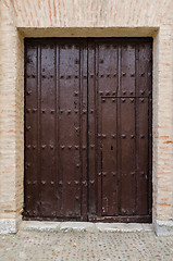 Image showing Old wooden entrance door