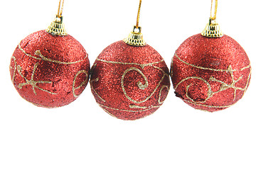 Image showing three xmas balls