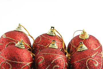 Image showing six christmas balls