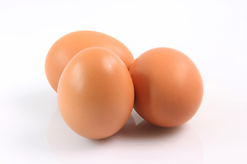 Image showing three brown eggs