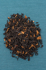 Image showing Black dry tea with petals