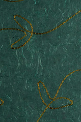 Image showing Stitched green recycled paper