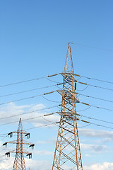 Image showing two electric towers