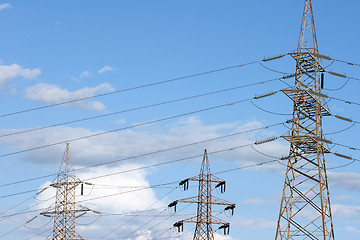 Image showing electric pillars