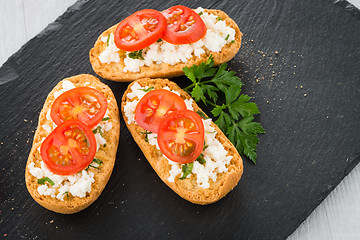 Image showing Bread with cottage