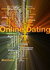 Image showing Online dating background concept glowing