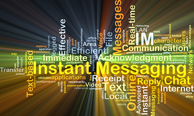 Image showing Instant messaging IM background concept glowing