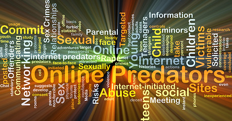 Image showing Online predators background concept glowing