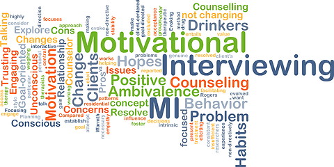 Image showing Motivational interviewing background concept