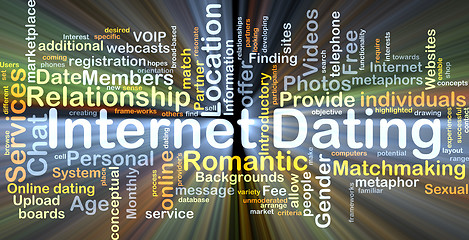 Image showing Internet dating background concept glowing