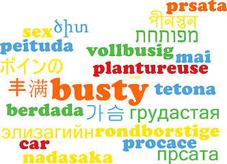 Image showing Busty multilanguage wordcloud background concept