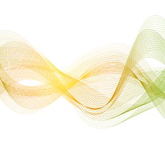 Image showing Orange green smooth lines. Wavy background