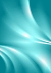 Image showing Abstract cyan blue smooth vector wavy background