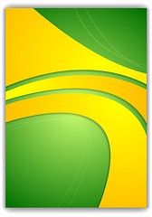 Image showing Abstract green yellow wavy flyer design