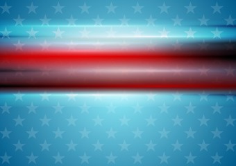 Image showing Red smooth stripes on blue star background. Usa