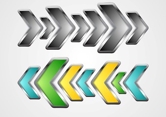 Image showing Abstract metallic arrows vector background