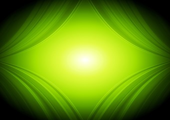 Image showing Abstract vector green waves tech background