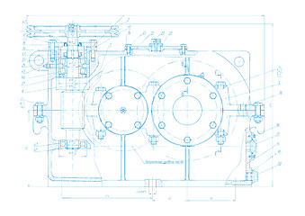 Image showing Abstract engineering drawing vector background