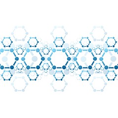 Image showing Vector background of blue molecule structure. Medical design