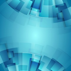 Image showing Abstract blue geometric technology background