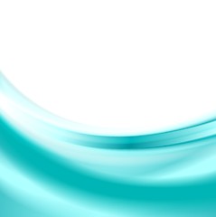 Image showing Abstract elegant cyan blue smooth vector waves background
