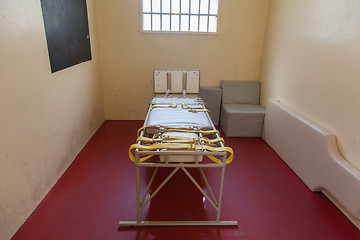 Image showing Bed for restraining psychiatric patiens