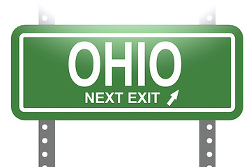 Image showing Ohio green sign board isolated