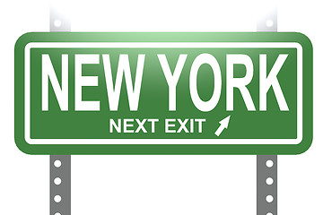 Image showing New York green sign board isolated