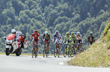 Image showing The Breakaway on Col D'Aspin - Tour de France 2015