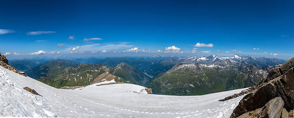 Image showing Panorama of snow mountain