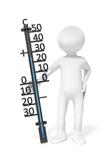 Image showing man with thermometer