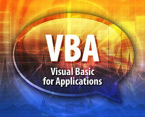 Image showing VBA acronym definition speech bubble illustration