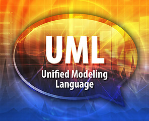 Image showing UML acronym definition speech bubble illustration