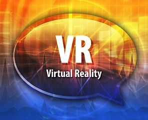 Image showing VR acronym definition speech bubble illustration