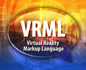 Image showing VRML acronym definition speech bubble illustration