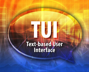 Image showing TUI acronym definition speech bubble illustration