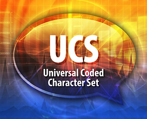 Image showing UCS acronym definition speech bubble illustration