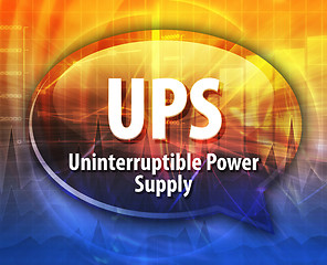 Image showing UPS acronym definition speech bubble illustration