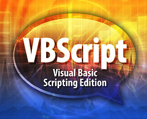 Image showing VBScript acronym definition speech bubble illustration
