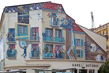 Image showing Cinema Cannes Film Mural