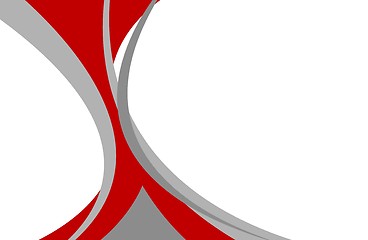 Image showing Abstract red grey wavy background