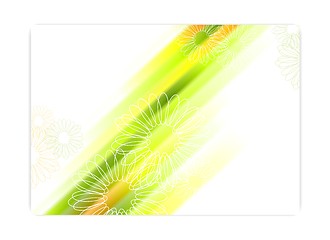 Image showing Abstract summer background with glowing stripes and camomiles