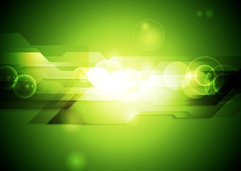 Image showing Shiny green tech abstract background