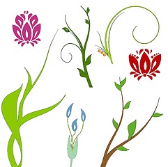 Image showing Floral summer elements vector set