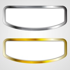 Image showing Abstract silver and golden frames