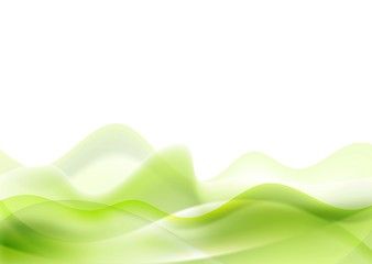 Image showing Green shiny waves on white background