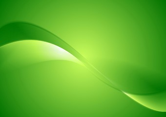 Image showing Abstract green smooth waves background