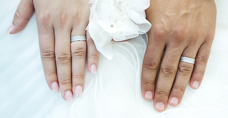 Image showing Hands with wedding rings